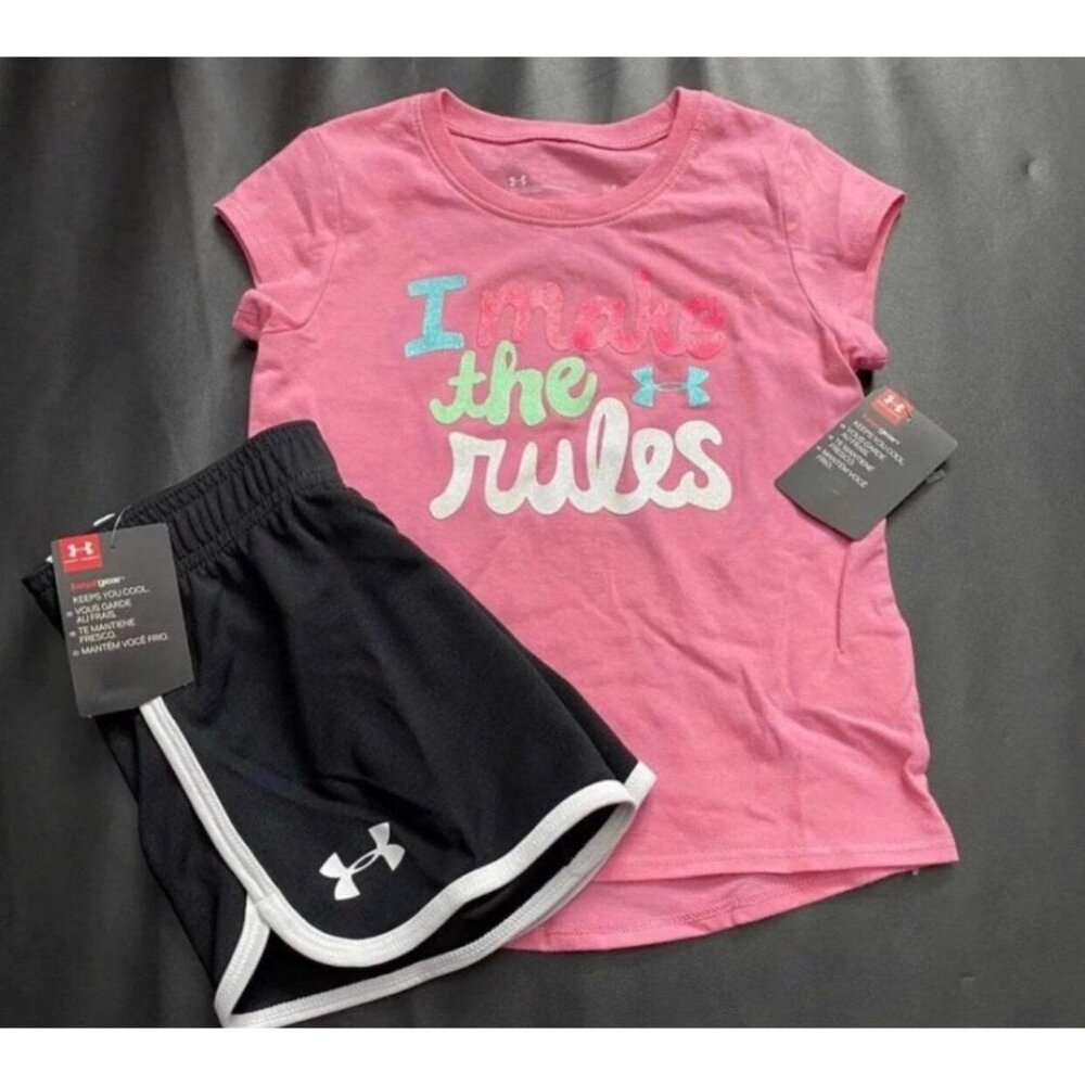 NWT Under Armour Glitter Athletic Set Girls Size 4
